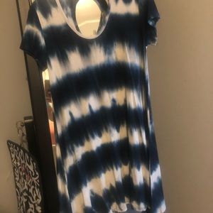 Blue and white tie dye dress.